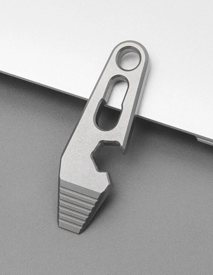 EDC Mini Titanium Alloy Keychain Multi Tool Pocket Pry Bar Crowbar Opener Cutter 07FC0E-D4 - KOEEK
