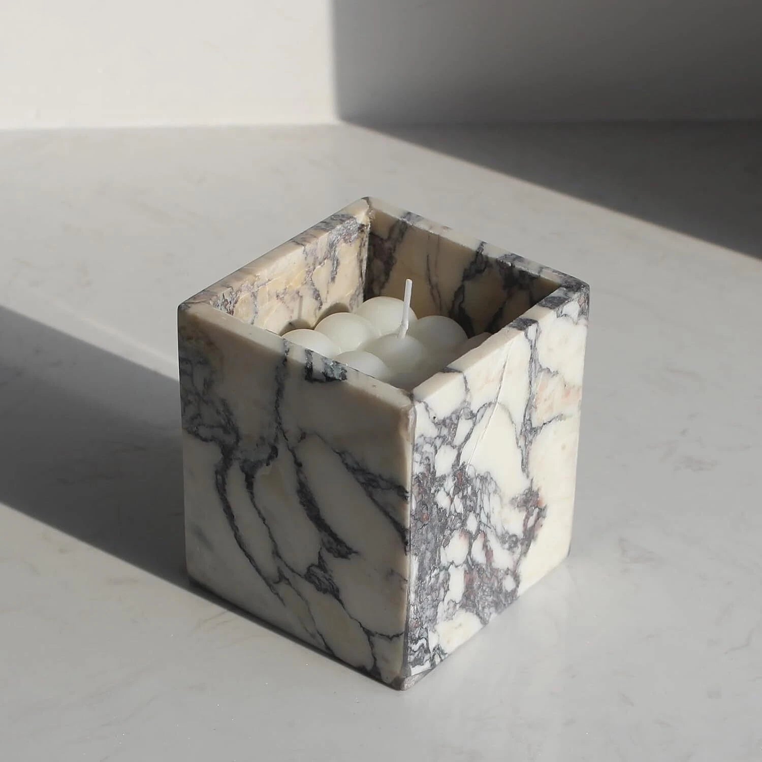Marble toothbrush holder for bathroom, natural marble makeup brush holder 07FC0E-D4 - KOEEK