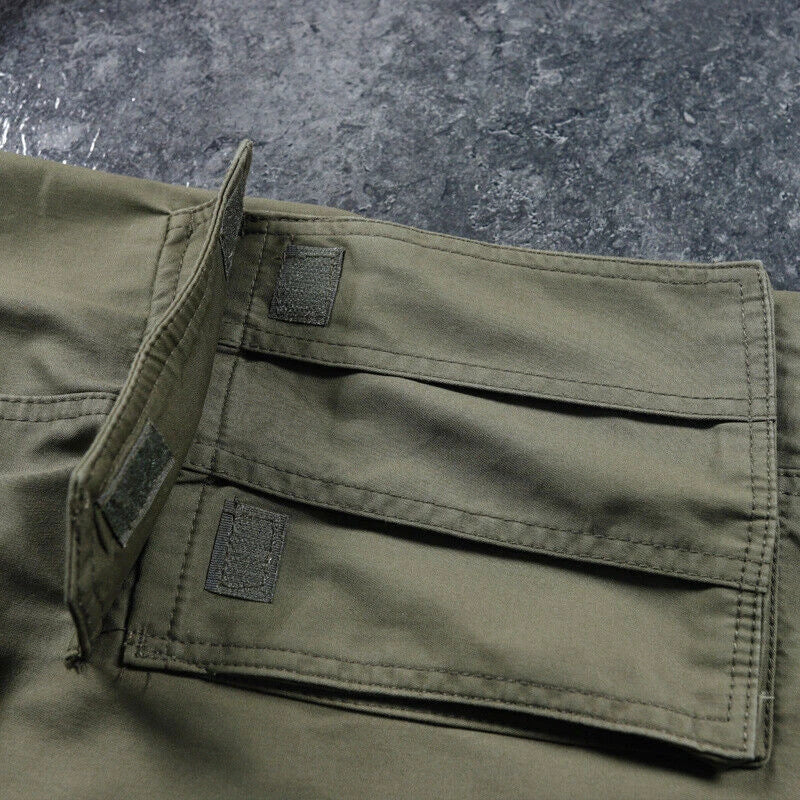 Cargo Pants Multi Pocket Men's Loose Straight Casual Pants Outdoor Pure Cotton 07FC0E-D4 - KOEEK