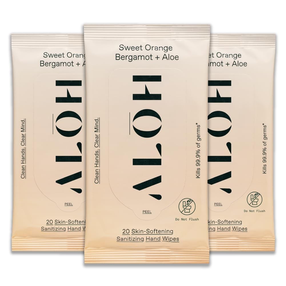 new ALŌH Sweet Orange Bergamot 3 pack 20ct Wipes (60 wipes) 07FC0E-D4 - KOEEK