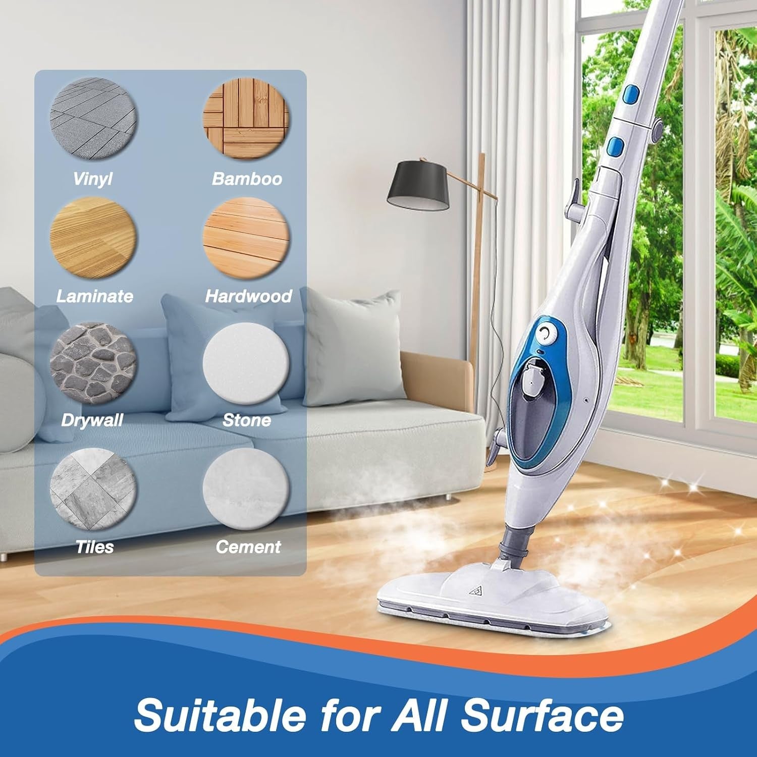 new 8 Pack Steam Mop Replacement Pads Compatible with PurSteam 4+4 07FC0E-D4 - KOEEK