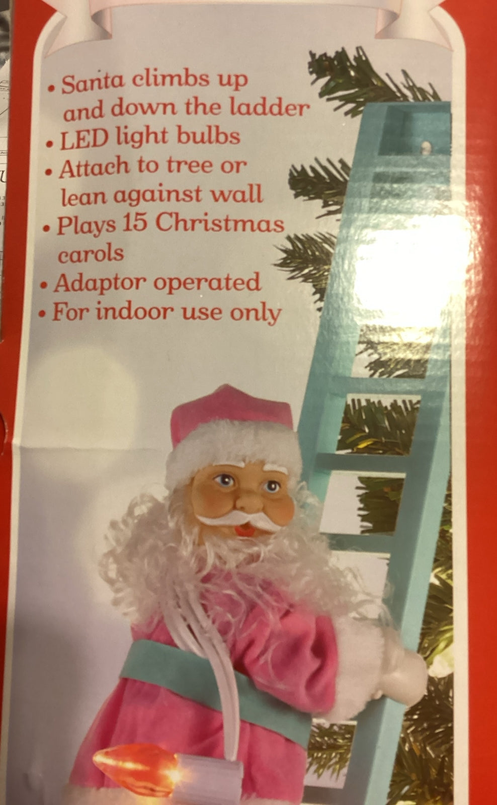 ! Mr. Christmas Super Climbing Animated Santa 40" ladder Lights Motion Music 07FC0E-D4 - KOEEK