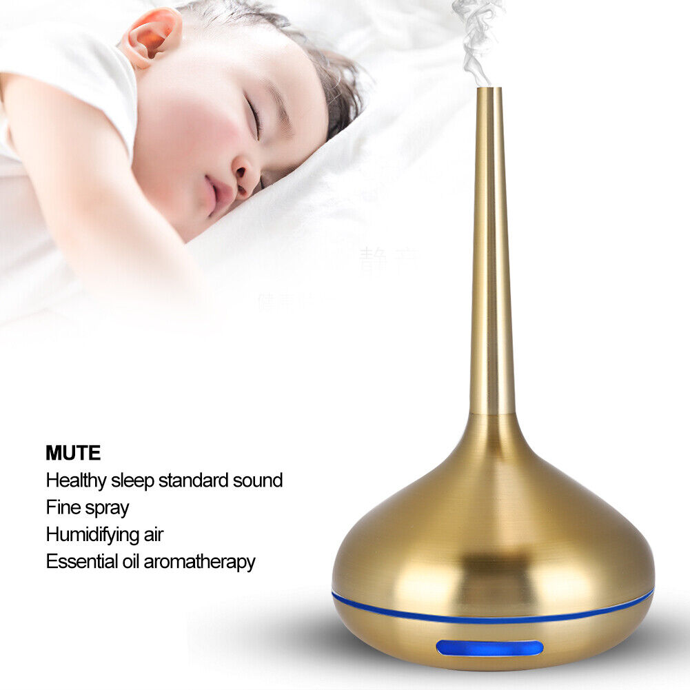 new 120ml Aromatherapy Diffuser 7 Colors LED Night Light Air Humidifier Gold HGF koeek - KOEEK