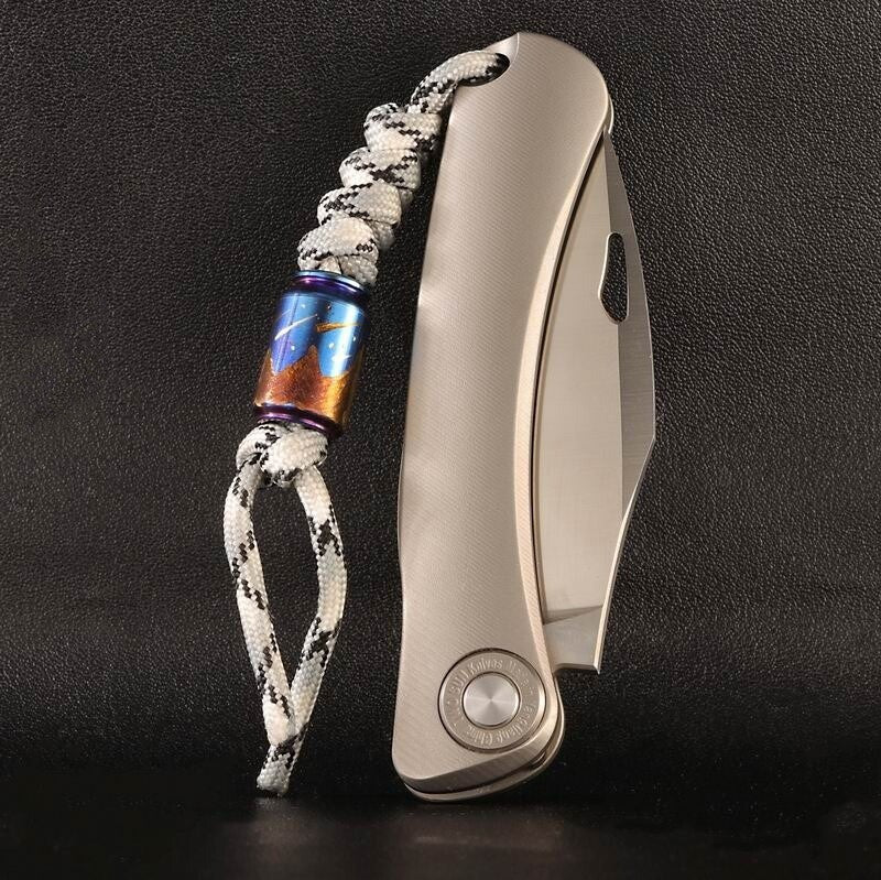 Titanium Knife Lanyard Bead Paracord Necklace Pendant Bracelet Bead EDC Handmade 07FC0E-D4 - KOEEK