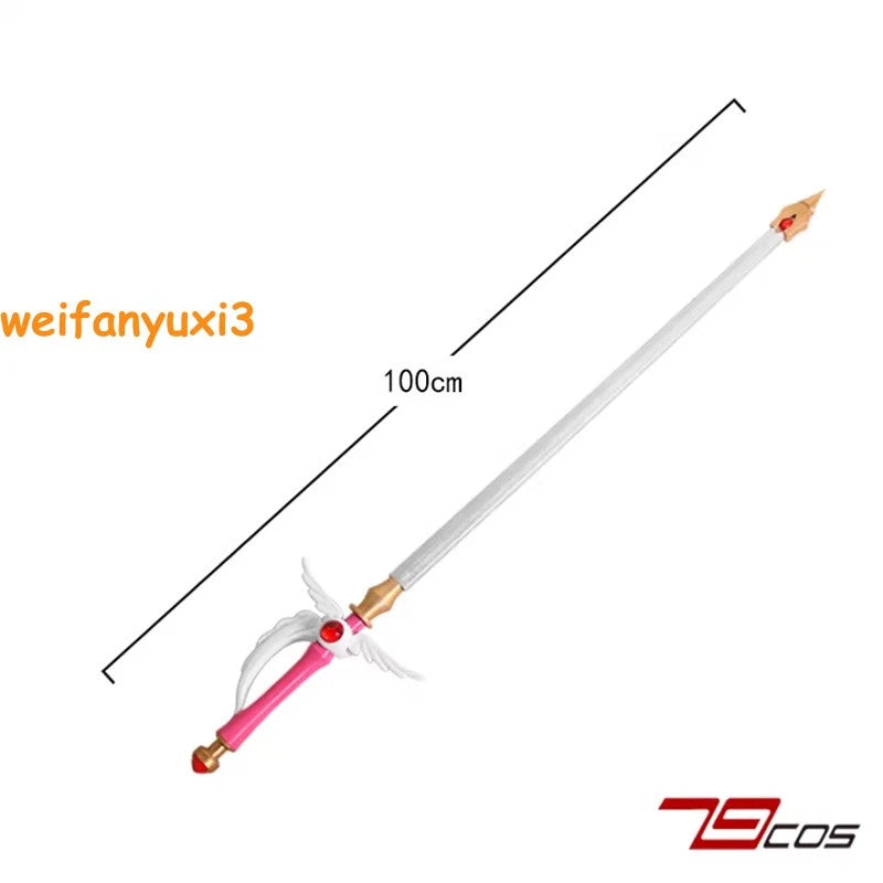Card Captor Sakura Kinomoto Clow Card Sword Anime PVC Cosplay Prop Weapon 100cm 07FC0E-D4 - KOEEK