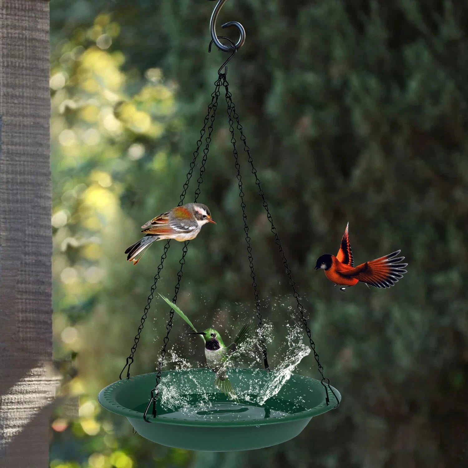 Bird Baths Outdoors Heavy Duty, 10 inch BirdBath Bowl Only with 22” Rust-Proof 07FC0E-D4 - KOEEK