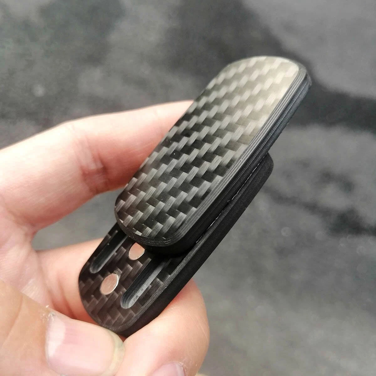 Click Clicker Carbon Fiber Slider Push Card Hand Fidget Pocket EDC Gifts Toys 07FC0E-D4 - KOEEK