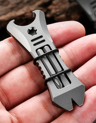 EDC TC4 Titanium Alloy Pocket Pry Bar Crowbar Bottle Opener Outdoor Multi Tools 07FC0E-D4 - KOEEK