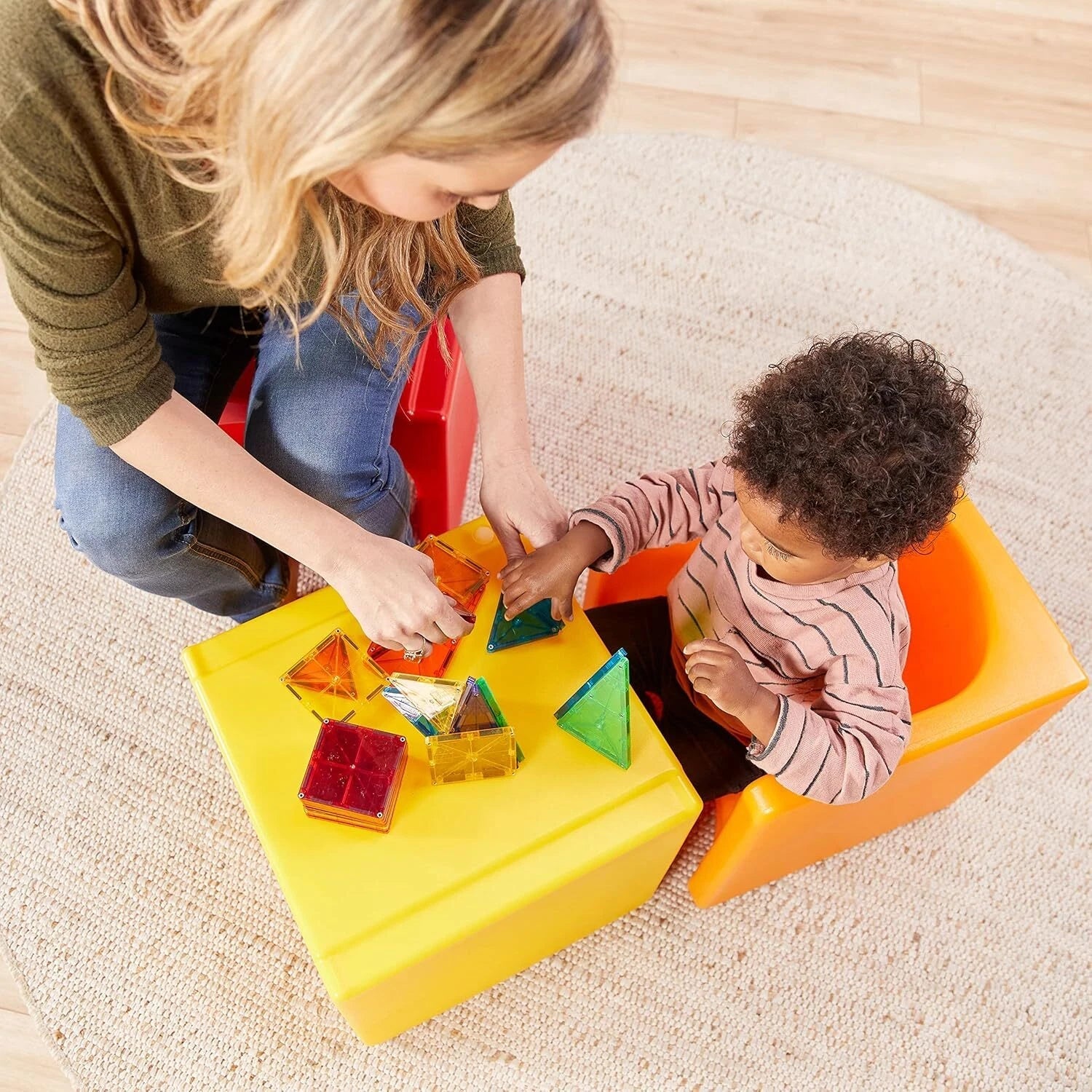 3 in 1 Cube Chair, Children's Furniture, Yellow 07FC0E-D4 - KOEEK