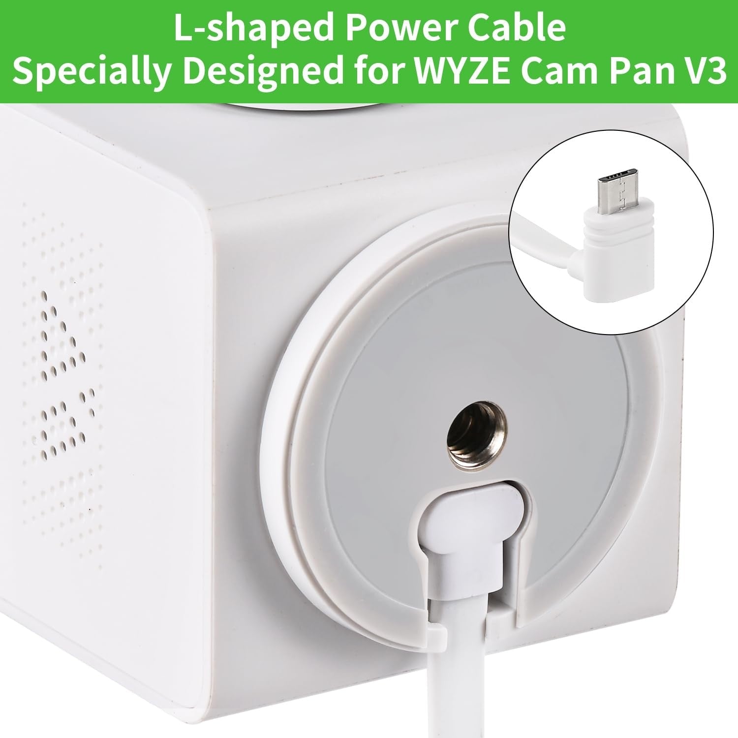 new 30FT Power Cable Compatible with WYZE Cam Pan V3, 90 Degree L-Shaped Flat...