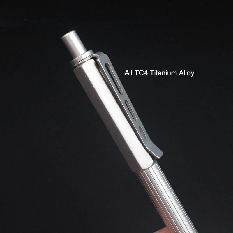Titanium Pocket Pen Students Ballpoint Pen Portable Signature Pen Outdoor EDC 07FC0E-D4 - KOEEK