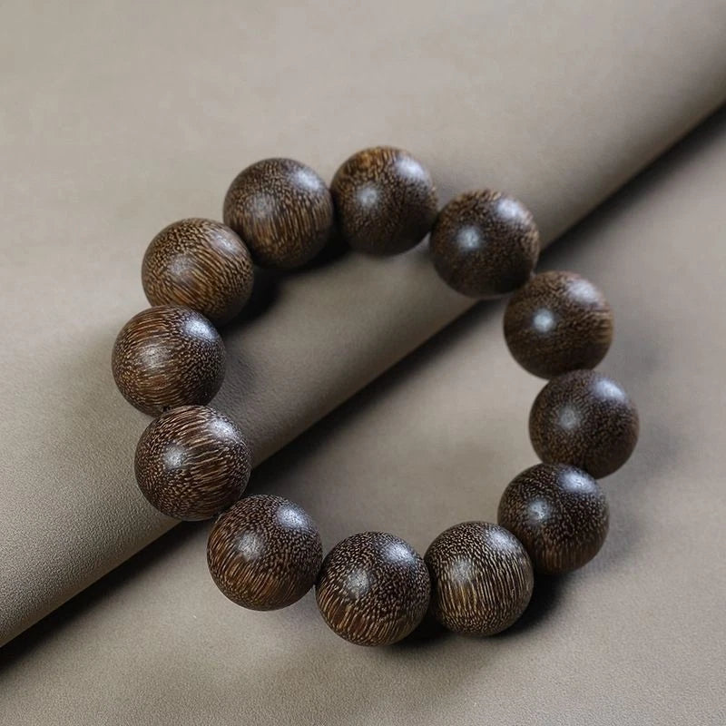 20mm*12 China Natural Wood Buddhist Prayer Beads Men Woman  Bracelet Gift 07FC0E-D4 - KOEEK