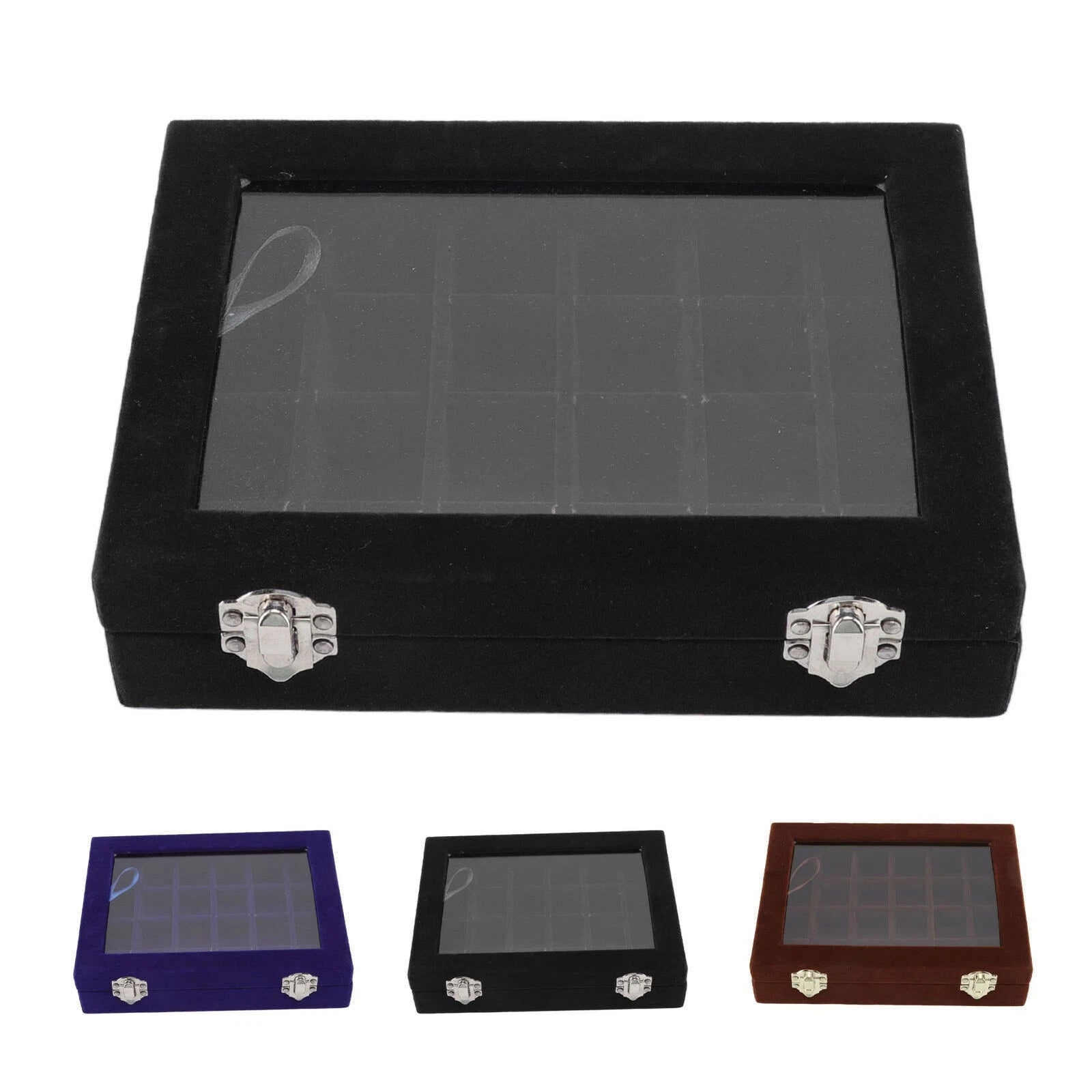 Velvet Jewelry Tray Earrings Ring Storage Box Display Box jewelry organizer box 07FC0E-D4 - KOEEK