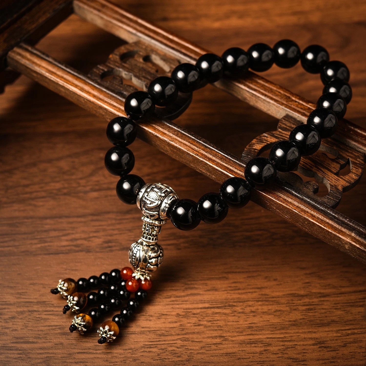Crystal Gear Shift Bead Car Hanging Ornament Buddha Bead Decoration Accessory 07FC0E-D4 - KOEEK