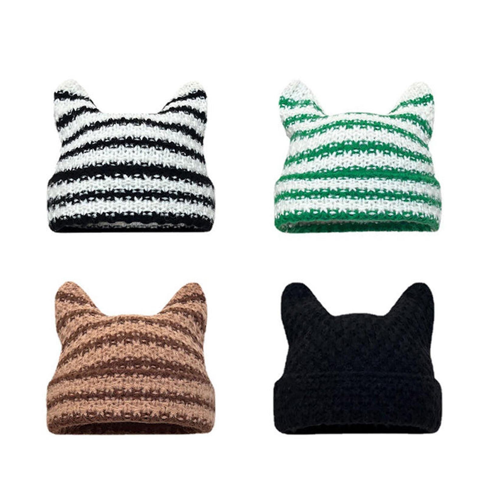 ny Cat Hat Voksen Komfortabel Myk Beanie Caps for Winter Cat Ear Beanie Hats Søt