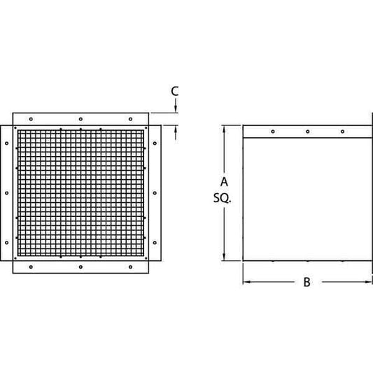 ny Dayton 1Wbt8 Fan Guard, 16-1/8 In. H,16-1/8 In. W