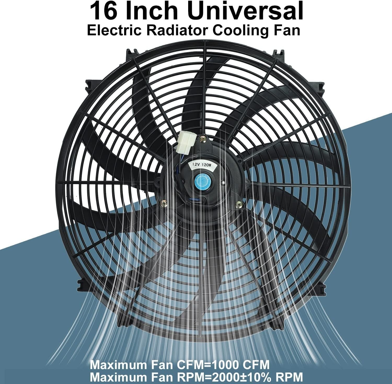 new 16" inch Universal Slim Fan Push Pull Electric Radiator 16 Inch, Black
