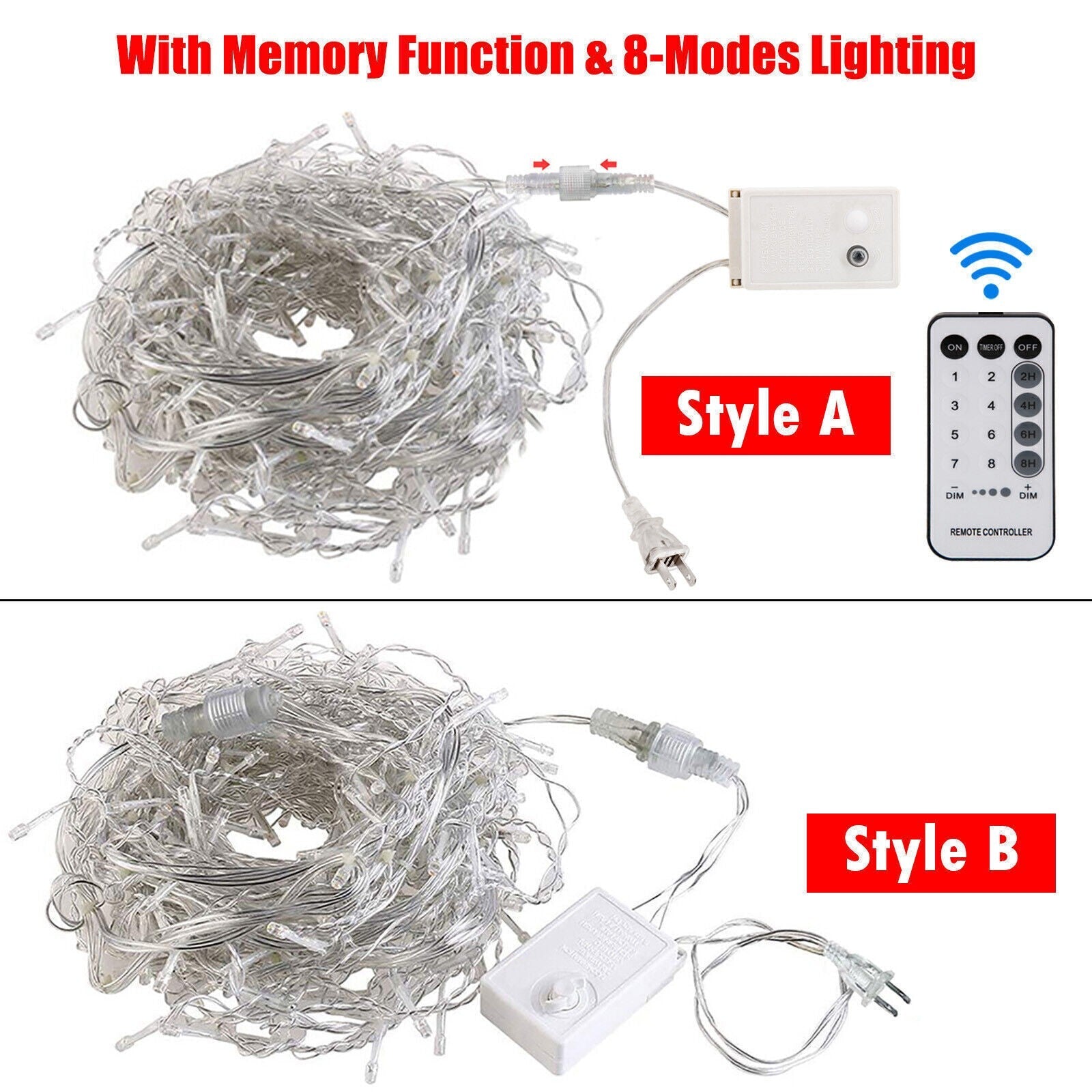 Christmas Lights Outdoor Decorations 96-960 LED 8 Modes Curtain String Light US 07FC0E-D4 - KOEEK