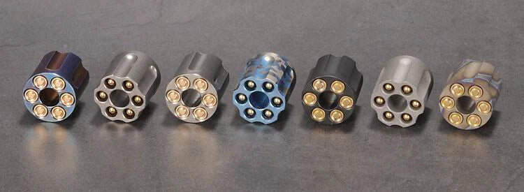 Titanium Revolver Magazine Shape Lanyard Bead Knife Paracord Pendant Detachable 07FC0E-D4 - KOEEK