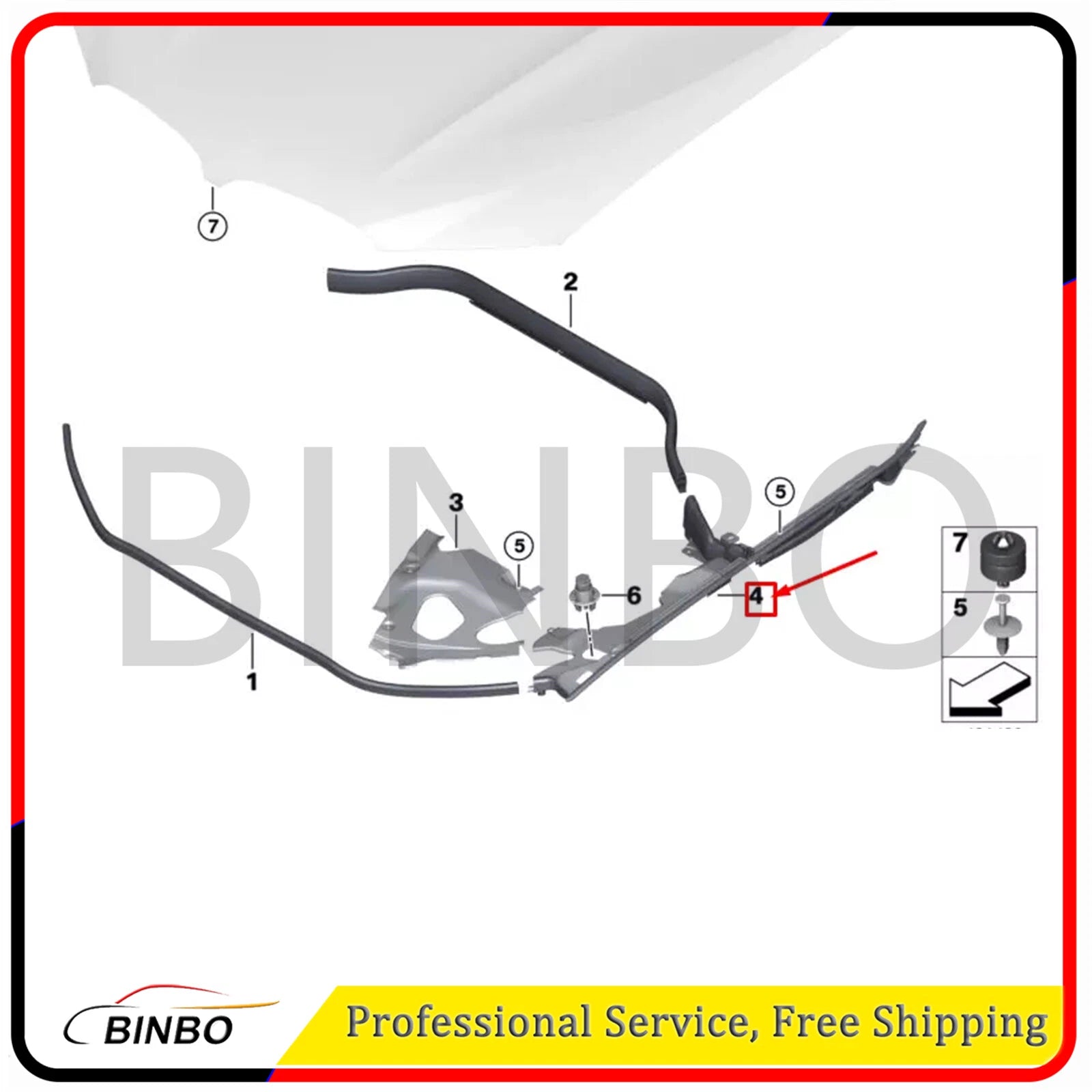 For BMW X3 Base 2018 2019 2020 2021 UNDER HOOD FENDER RH SIDE COVER SEAL 07FC0E-D4 - KOEEK