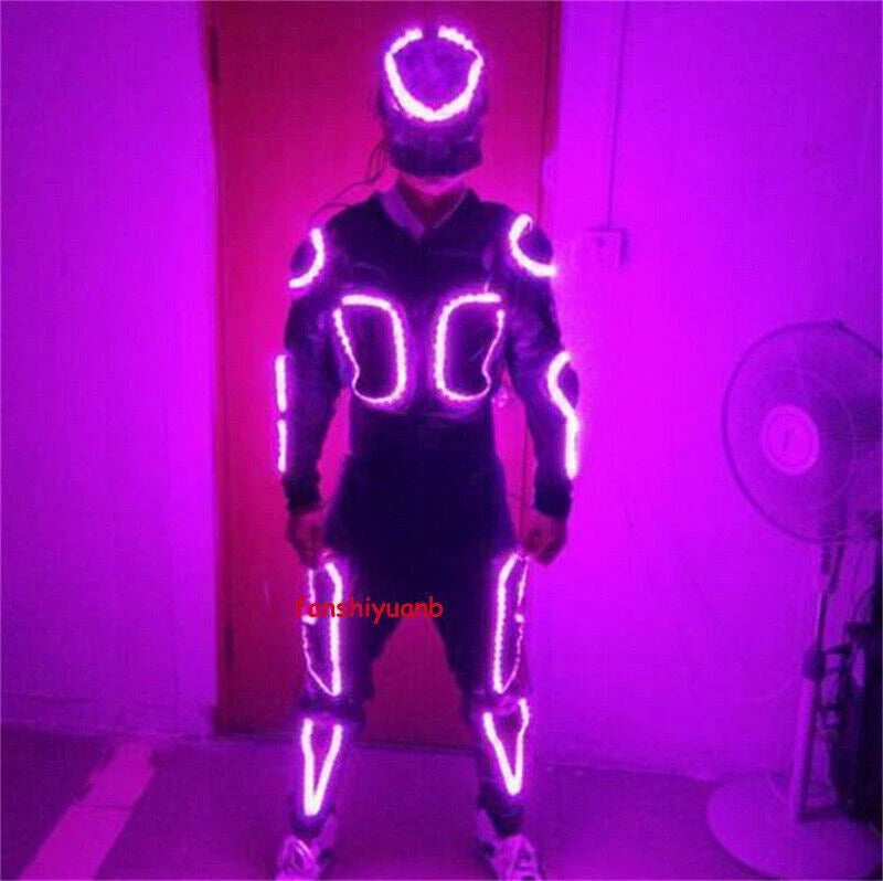 7 Colors LED Robot Suit Light Rechargeable Mask Clothing Remote Control Costume 07FC0E-D4 - KOEEK