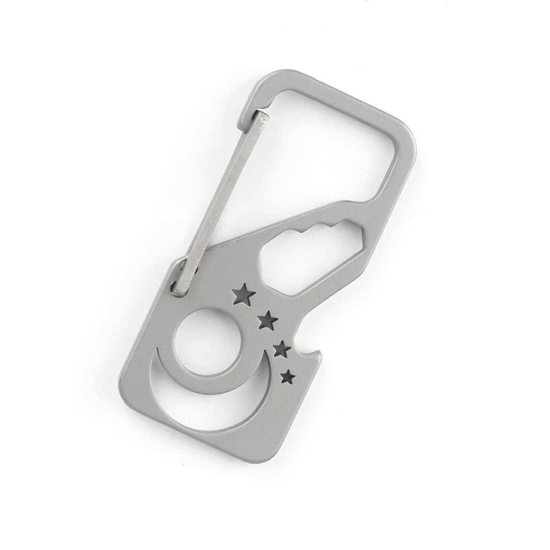 Titanium Alloy Pocket Key Chain Carabiner Bottle Opener Wrench Outdoor Multi EDC 07FC0E-D4 - KOEEK