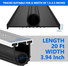 new Garage Door Bottom Seal, 20FT Weather Stripping Rubber Seal with Black 07FC0E-D4 - KOEEK