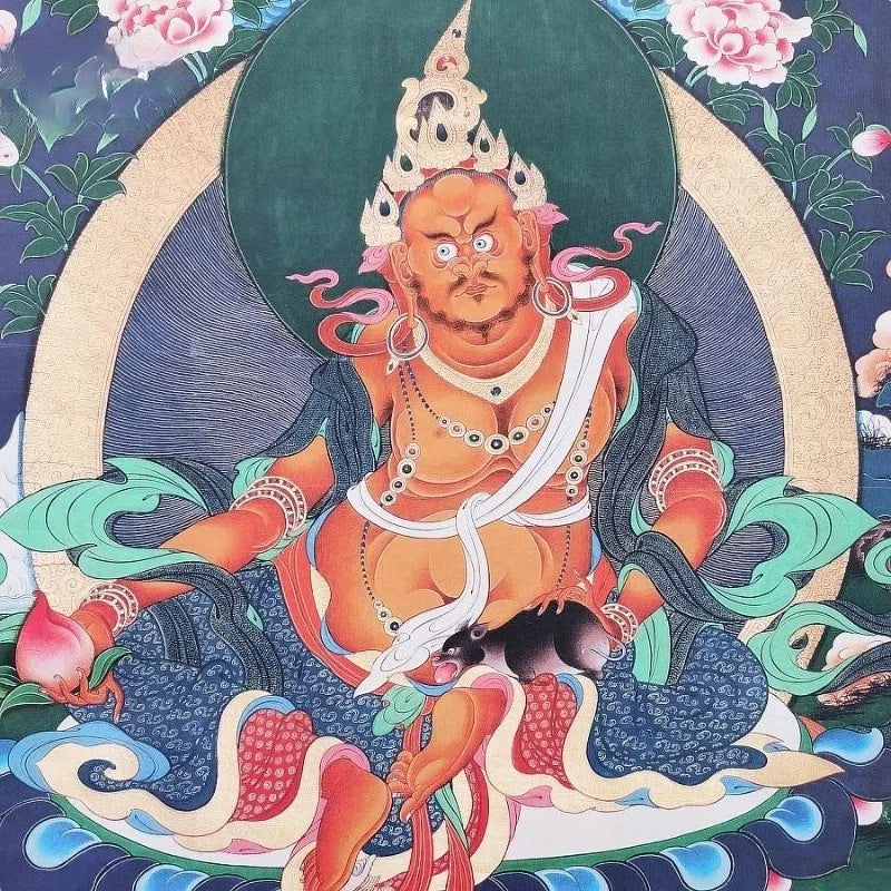 36" King of Treasures Brocade Tibetn Tangka Embroidery Hanging Painting Ornament 07FC0E-D4 - KOEEK