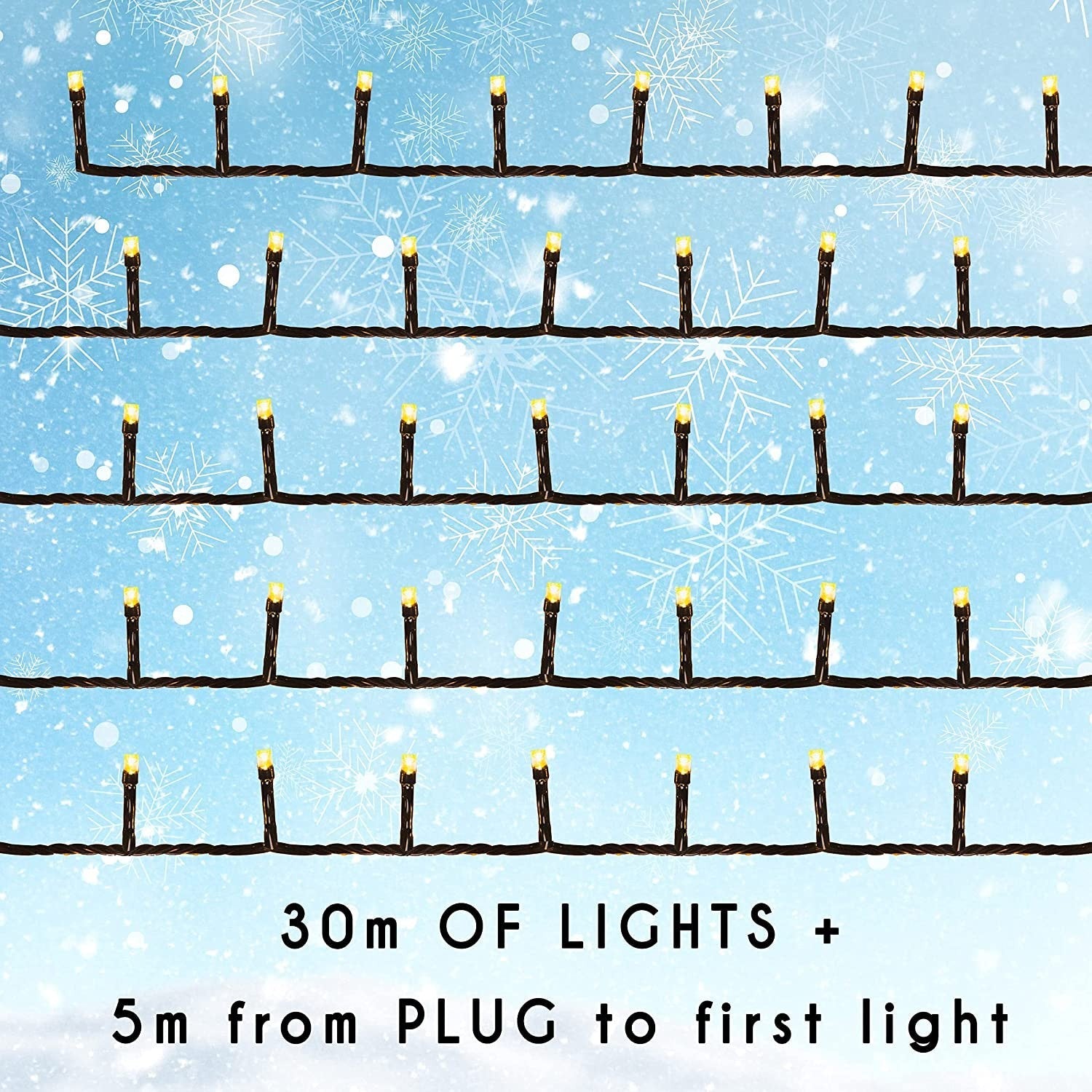 Christmas Lights Coloured 600 LED 30M - Festive Bright String Xmas Tree 07FC0E-D4 - KOEEK