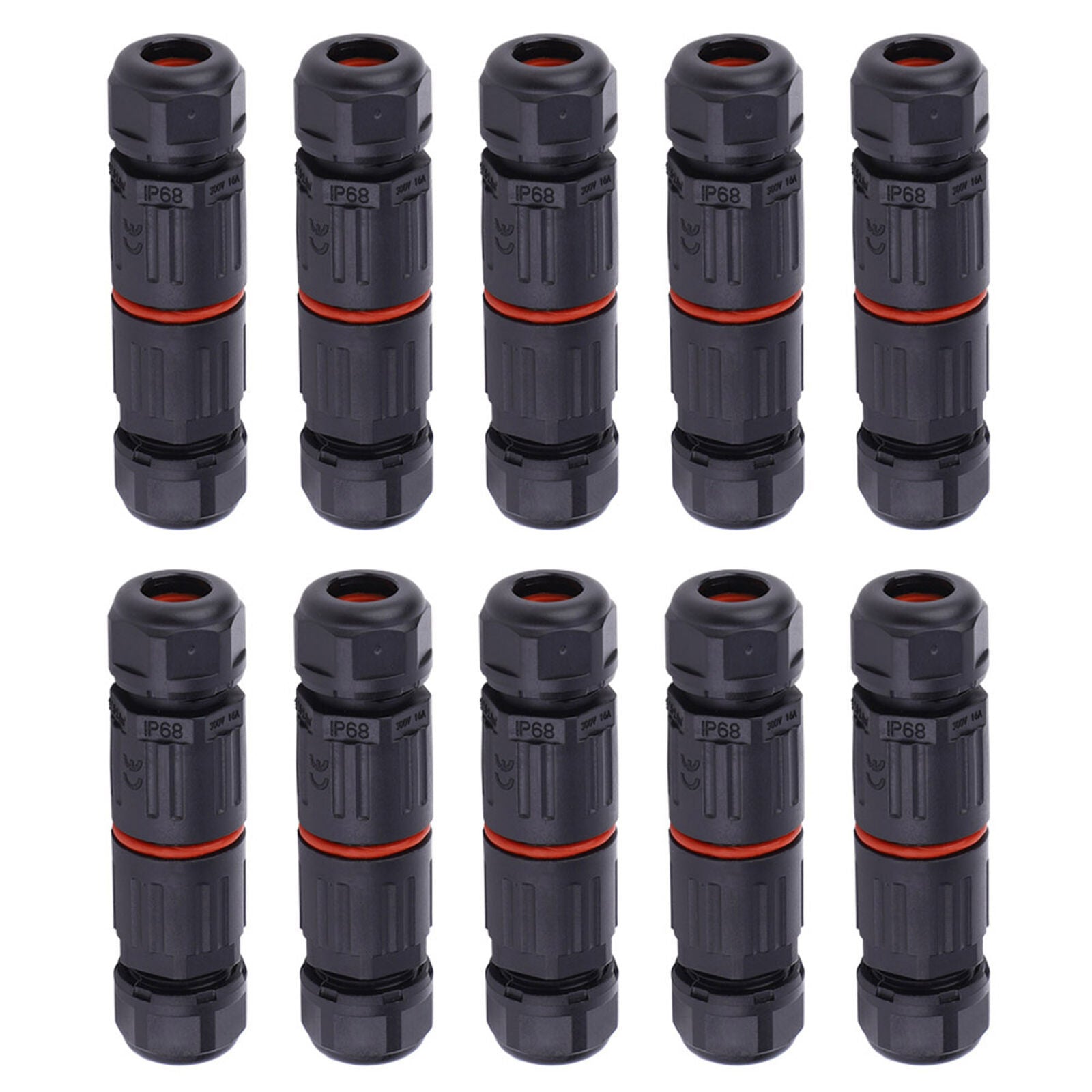 new 10PCS IP68 Waterproof Electrical Wire Cable 3Pin Connector Outdoor Plug Socket koeek - KOEEK