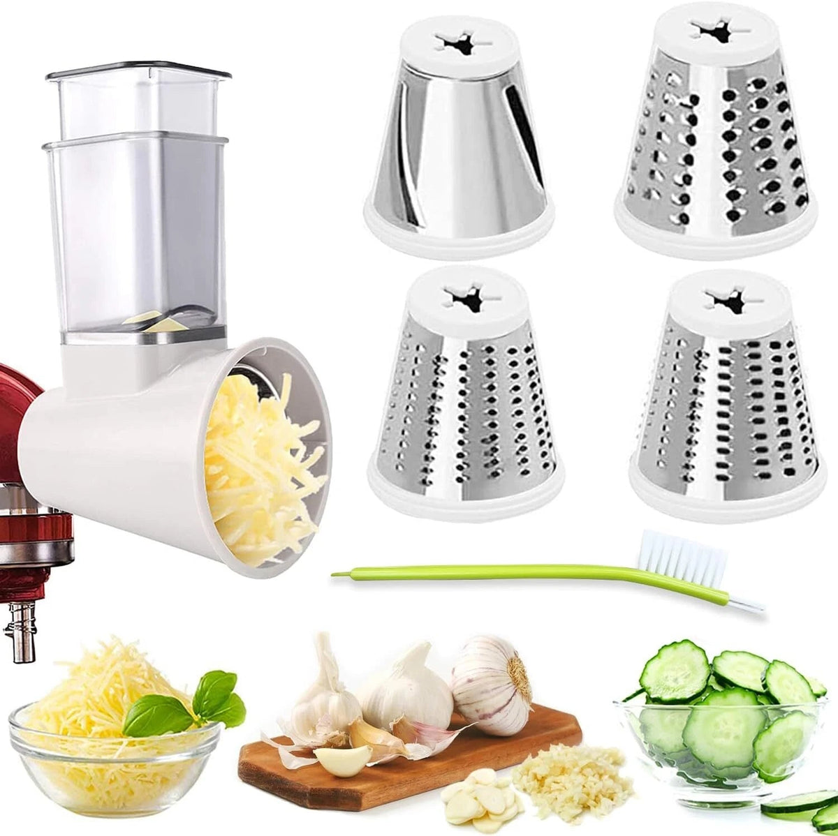 KitchenAid Stand Mixer, Food Slicer, Vegetable Chopper with 4 Blades 07FC0E-D4 - KOEEK