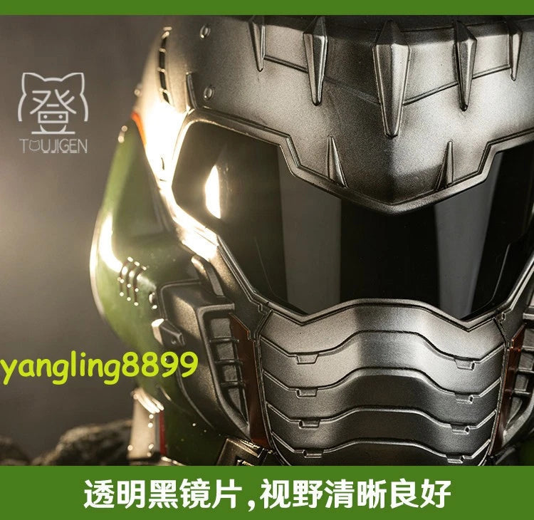 Halloween Cosplay Doom Guy Resin Helmet 1:1 Wearable Funny Roleplay Mask Gift 07FC0E-D4 - KOEEK