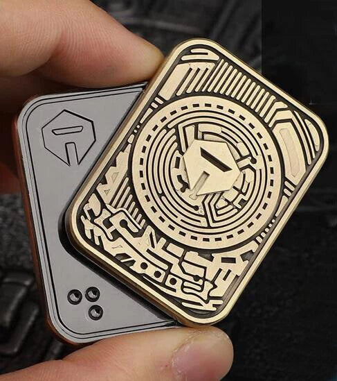 Metal Fidget Spinner Toy Clicker Poker Slider Push Card Pocket Haptic EDC Toys 07FC0E-D4 - KOEEK