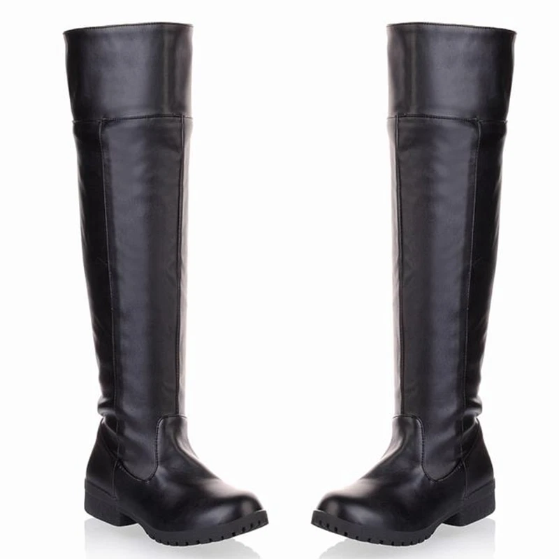 Attack On Titan Shoes Unisex Boots Flat Knee High Stretch Cosplay Riding Boot 07FC0E-D4 - KOEEK