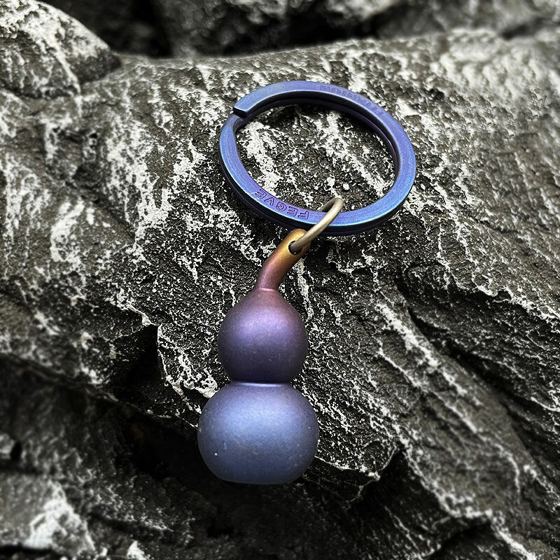 EDC Titanium Gourd Keychain Pendant DIY Necklace Zipper Head Car Decoration Tool 07FC0E-D4 - KOEEK