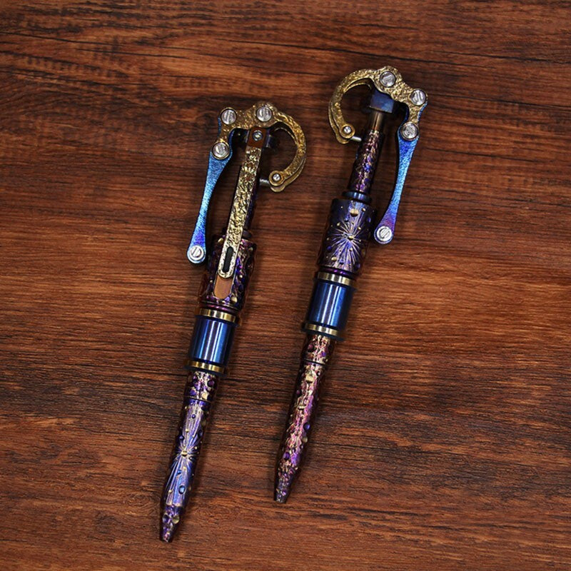 Titanium Alloy Ballpoint Pen Outdoor Multifunctional EDC Portable Signature Pen 07FC0E-D4 - KOEEK