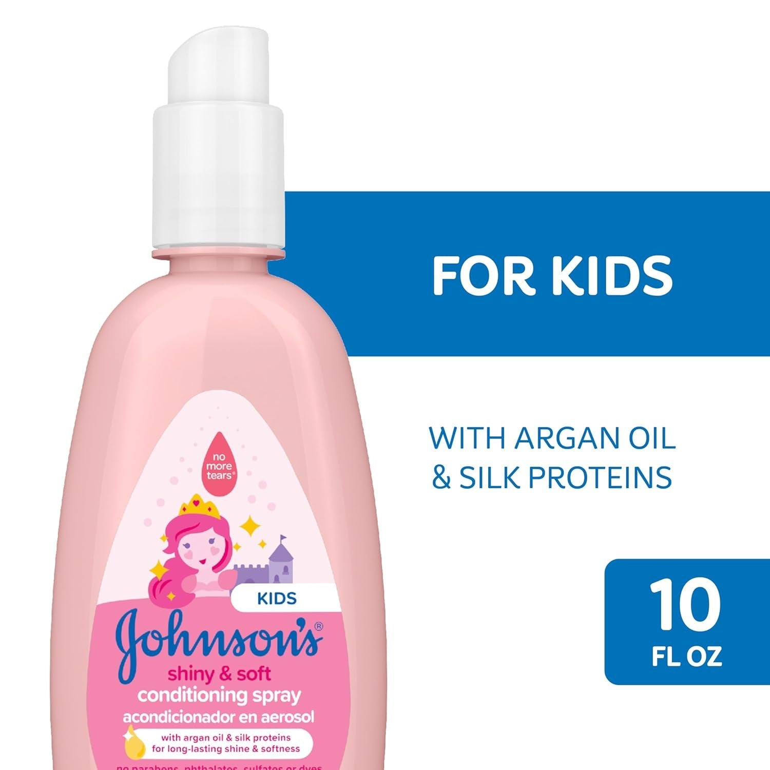 new Johnson's Kids Shiny & Soft Hair Conditioning Spray with Argan Oil & Silk... 07FC0E-D4 - KOEEK