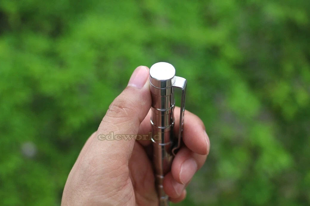 Practical Stainless Steel Ball Pen Signature Tactical Pens w 5pcs G2 Refills EDC 07FC0E-D4 - KOEEK