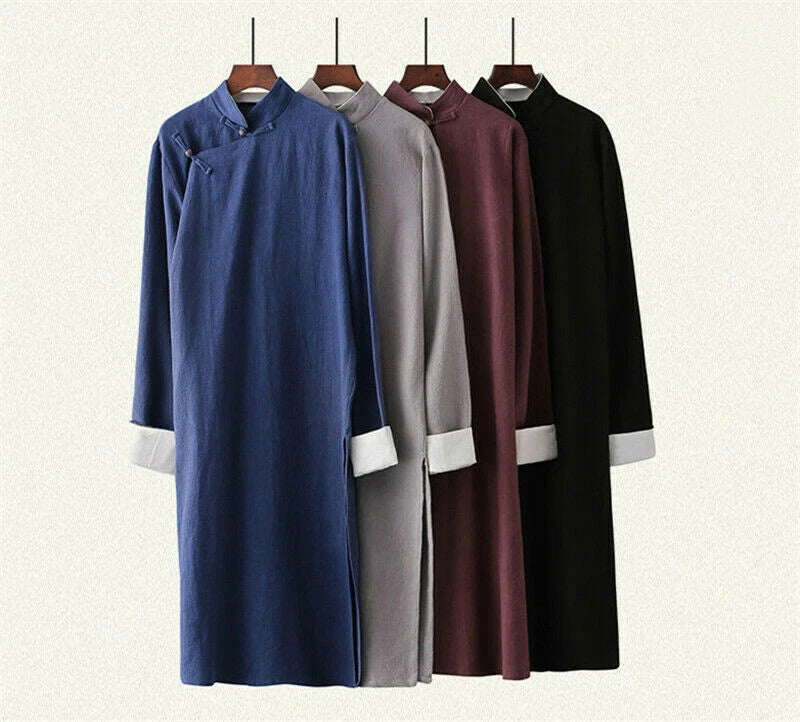 Wing Chun Men Robe Cheongsam Tai chi Kung Fu Suit Martial Arts Cotton Uniforms 07FC0E-D4 - KOEEK