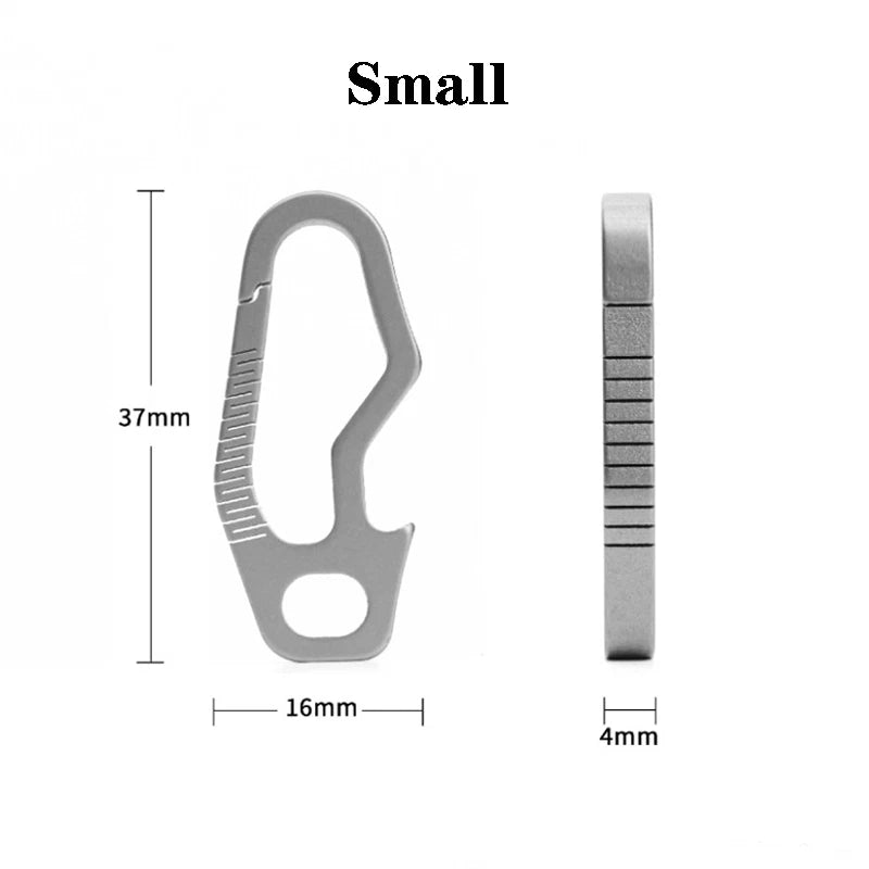 EDC Titanium CNC Belt Keychain Carabiner Strong Spring with Bottle Opener 07FC0E-D4 - KOEEK