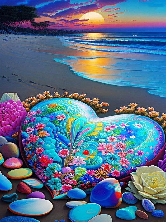 new Beach Diamond Painting Kits for Adults Heart Beach Diamond Art Kits for Adult...