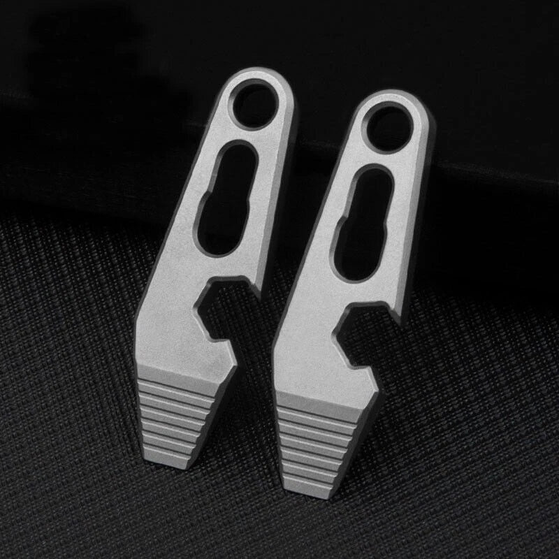 EDC Mini Titanium Alloy Keychain Multi Tool Pocket Pry Bar Crowbar Opener Cutter 07FC0E-D4 - KOEEK