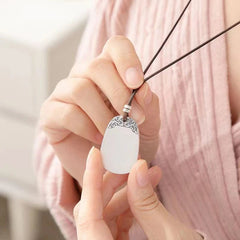 Silver Plated Lotus Pendant Necklace Unisex Cloisonne Enamel Minimalist Charm 07FC0E-D4 - KOEEK