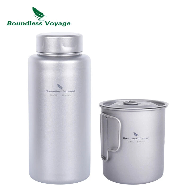1L Titanium Bottle Leakproof Single-layer Sport Water Bottle 750ml Pot Cup 07FC0E-D4 - KOEEK