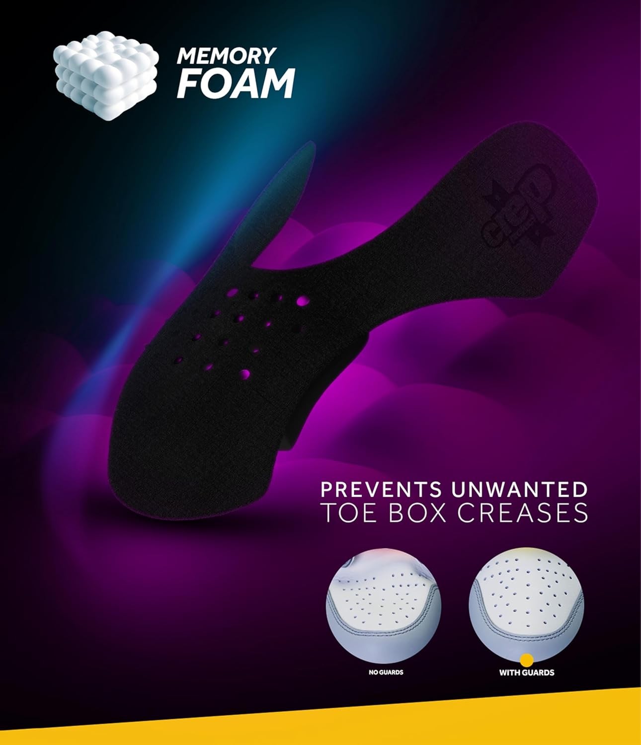 new Crep Protect Memory Foam Shoe Crease Protectors - Sneaker Guards for Black