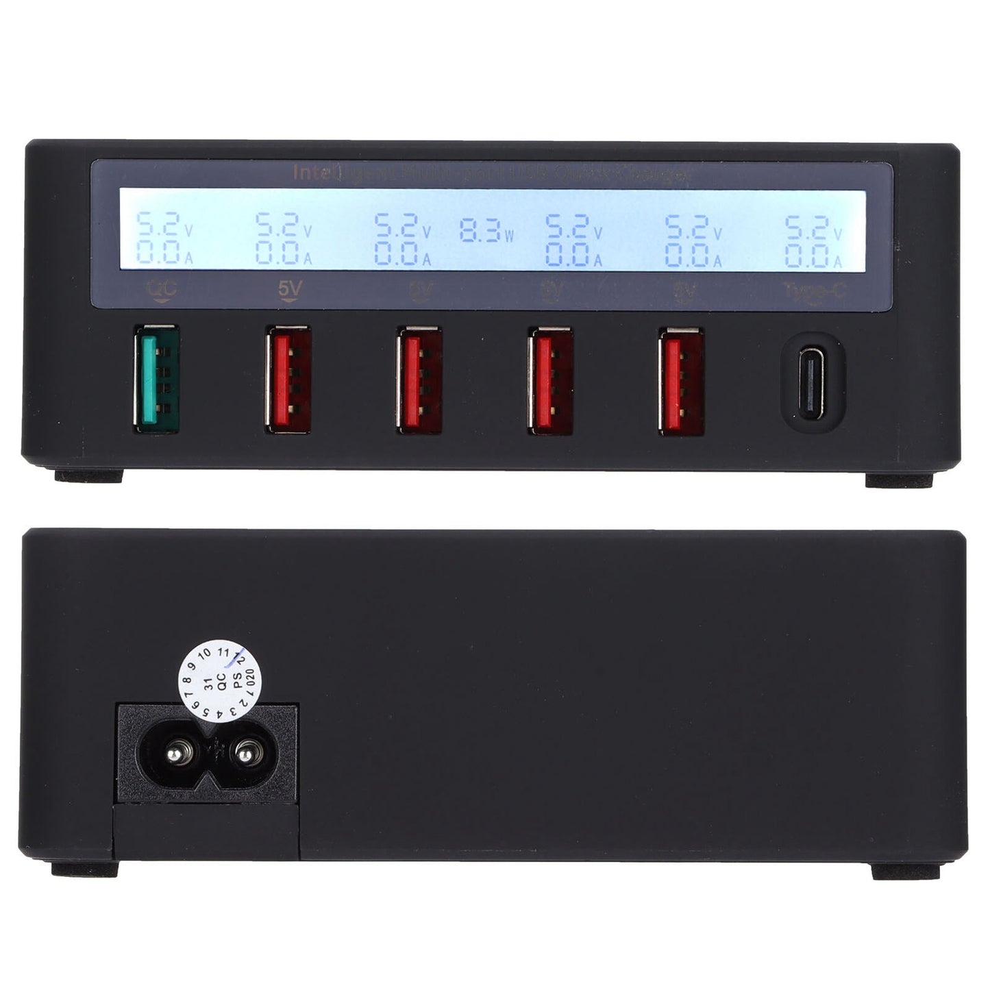 new (black)USB Charging Station 6Port Smart USB Charger Power Fast Charger For koeek - KOEEK