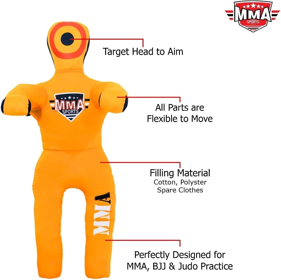 new Sports Brazilian Jiu Jitsu Judo Karate Throwing Boxing 36-40 Inch, Orange