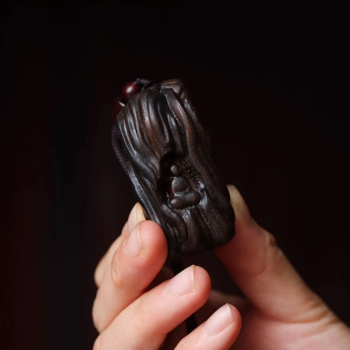 Agarwood Shapeless Buddha Pendant Wooden Car Hanging Carved Ornament 07FC0E-D4 - KOEEK