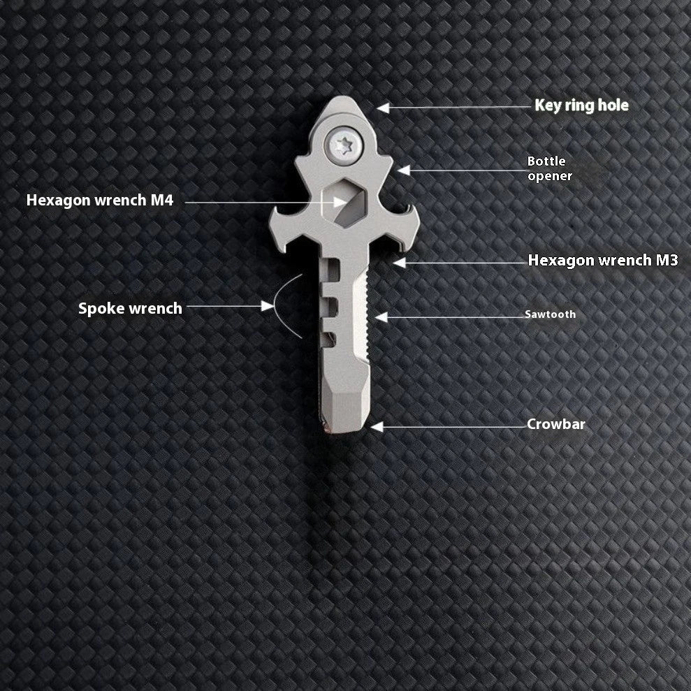 Titanium alloy EDC 7in1 Mechanical Cross Multi-functional Survival Tools 07FC0E-D4 - KOEEK