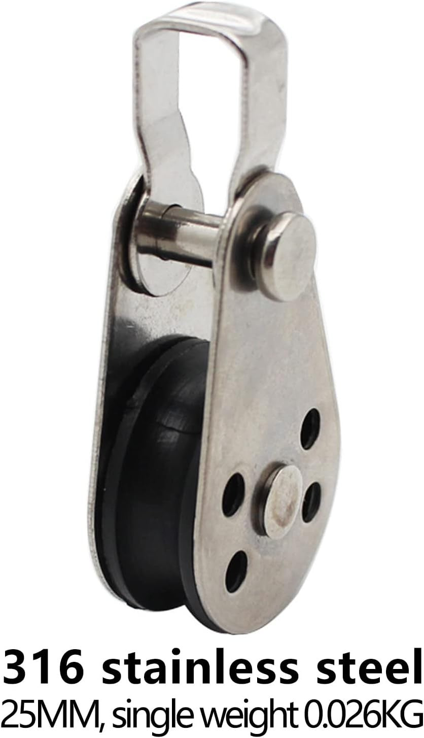 new 4PCS Stainless Steel Nylon Marine Pulley,Pulley Block Rope 4pcs, SILVER 07FC0E-D4 - KOEEK
